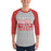 Man wearing a Tomball High School Cougars Unisex 3/4 Sleeve Raglan T-shirt 86