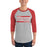 Man wearing a Tomball High School Cougars Unisex 3/4 Sleeve Raglan T-shirt 72