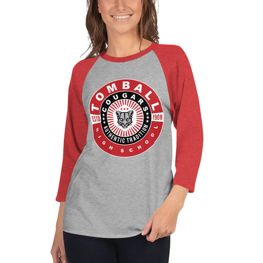 Tomball High School Cougars Unisex 3/4 sleeve Raglan T-shirt 30