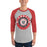 Man wearing a Tomball High School Cougars Unisex 3/4 sleeve Raglan T-shirt 30