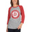 Woman wearing a Katy High School Tigers Unisex 3/4 sleeve Raglan T-shirt 209