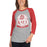 Woman wearing a Katy High School Tigers Unisex 3/4 sleeve Raglan T-shirt 212