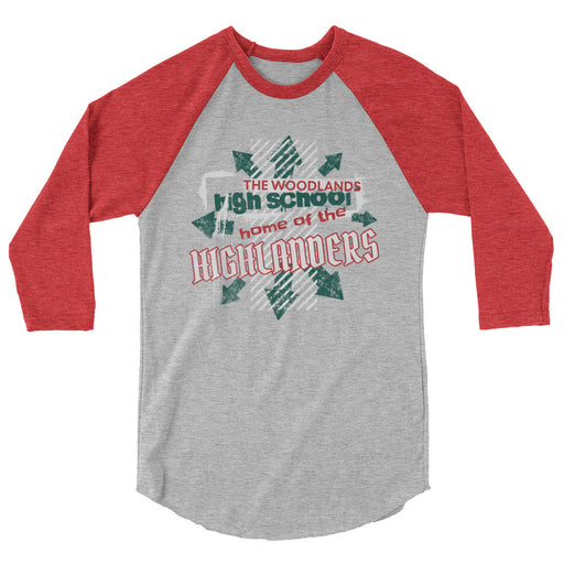 The Woodlands High School Highlanders Unisex 3/4 sleeve Raglan T-shirt 205