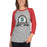 Woman wearing The Woodlands High School Highlanders Unisex 3/4 sleeve Raglan T-shirt 210