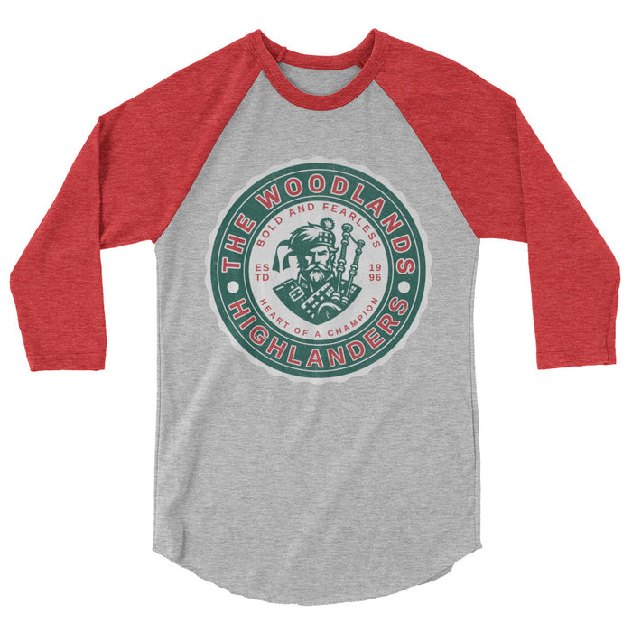 The Woodlands High School Highlanders Unisex 3/4 sleeve Raglan T-shirt 215