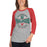 Woman wearing The Woodlands High School Highlanders Unisex 3/4 sleeve Raglan T-shirt 217