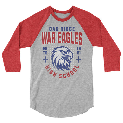 Oak Ridge High School War Eagles Unisex 3/4 sleeve Raglan T-shirt 204