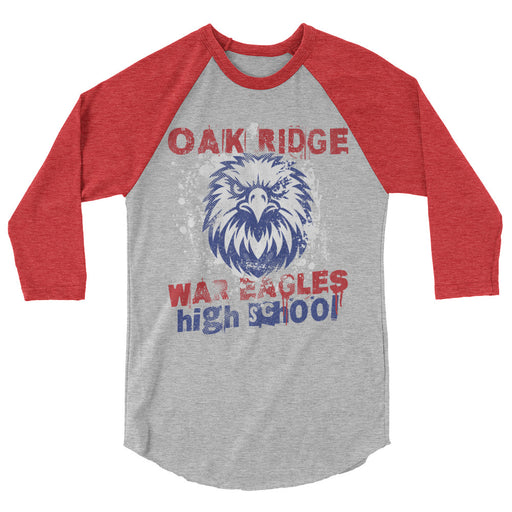 Oak Ridge High School War Eagles Unisex 3/4 sleeve Raglan T-shirt 205