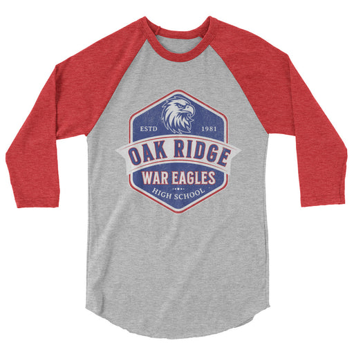 Oak Ridge High School War Eagles Unisex 3/4 sleeve Raglan T-shirt 209