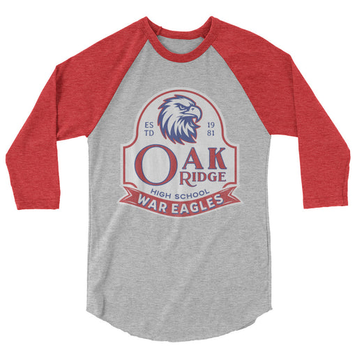 Oak Ridge High School War Eagles Unisex 3/4 sleeve Raglan T-shirt 219