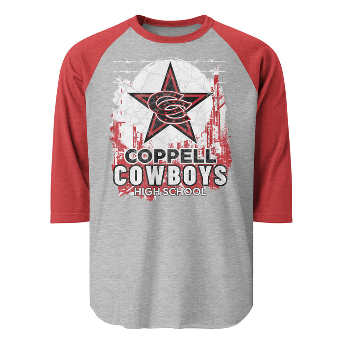 Coppell High School Cowboys Unisex 3/4 sleeve Raglan T-shirt 202