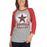 Woman wearing Coppell High School Cowboys Unisex 3/4 sleeve Raglan T-shirt 202