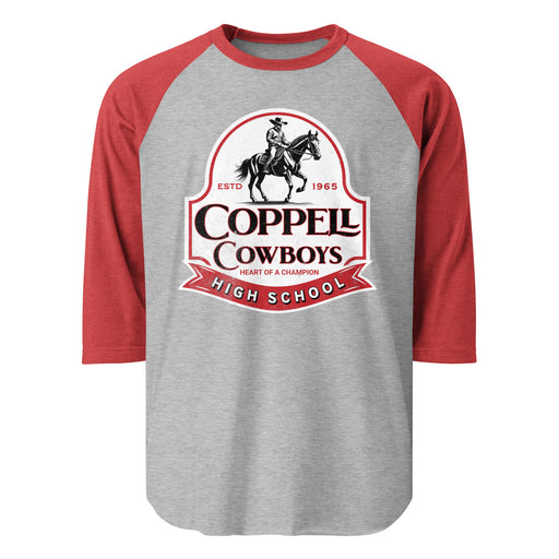 Coppell High School Cowboys Unisex 3/4 sleeve Raglan T-shirt 215