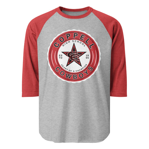 Coppell High School Cowboys Unisex 3/4 sleeve Raglan T-shirt 218