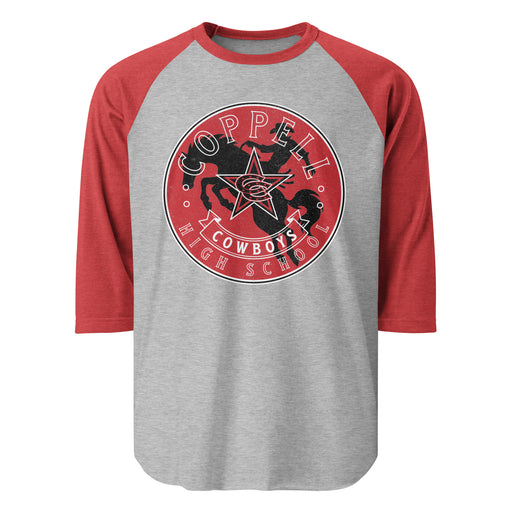 Coppell High School Cowboys Unisex 3/4 sleeve Raglan T-shirt 219