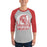 Man wearing Cypress Lakes High School Spartans Unisex 3/4 sleeve Raglan T-shirt 202