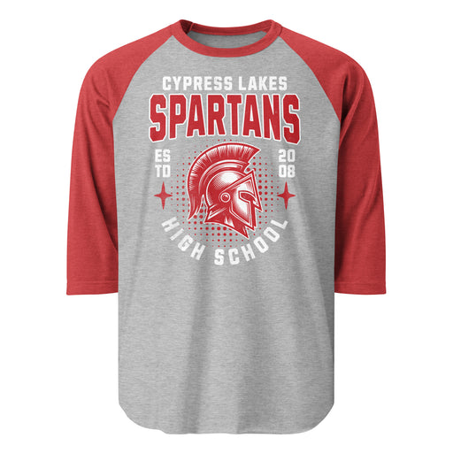 Cypress Lakes High School Spartans Unisex 3/4 sleeve Raglan T-shirt 204