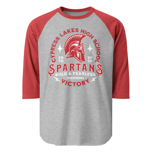 Cypress Lakes High School Spartans Unisex 3/4 sleeve Raglan T-shirt 206