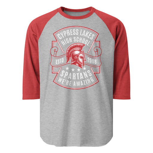 Cypress Lakes High School Spartans Unisex 3/4 sleeve Raglan T-shirt 207