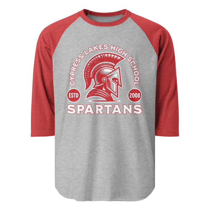 Cypress Lakes High School Spartans Unisex 3/4 sleeve Raglan T-shirt 208