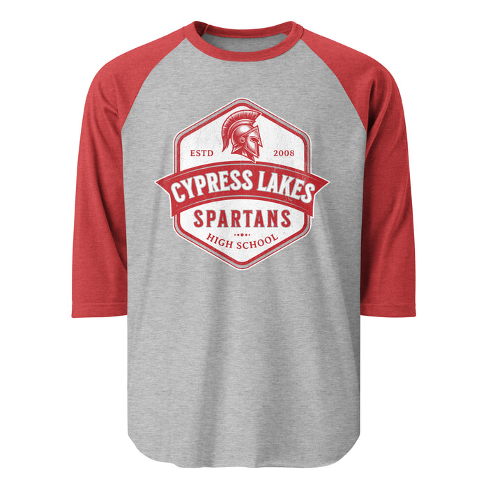 Cypress Lakes High School Spartans Unisex 3/4 sleeve Raglan T-shirt 209