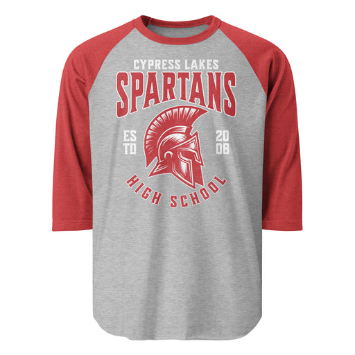 Cypress Lakes High School Spartans Unisex 3/4 sleeve Raglan T-shirt 213