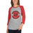 Woman wearing Lake Travis High School Cavaliers Unisex 3/4 sleeve Raglan T-shirt 203