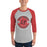 Man wearing Lake Travis High School Cavaliers Unisex 3/4 sleeve Raglan T-shirt 203