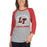 Woman wearing Lake Travis High School Cavaliers Unisex 3/4 sleeve Raglan T-shirt 208