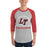 Man wearing Lake Travis High School Cavaliers Unisex 3/4 sleeve Raglan T-shirt 208