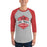 Man wearing Lake Travis High School Cavaliers Unisex 3/4 sleeve Raglan T-shirt 209