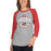 Woman wearing Lake Travis High School Cavaliers Unisex 3/4 sleeve Raglan T-shirt 211