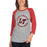 Woman wearing Lake Travis High School Cavaliers Unisex 3/4 sleeve Raglan T-shirt 214