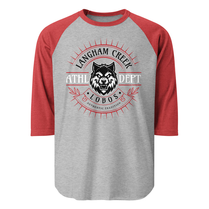 Langham Creek High School Lobos Unisex 3/4 sleeve Raglan T-shirt 201