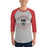 Man wearing Langham Creek High School Lobos Unisex 3/4 sleeve Raglan T-shirt 201