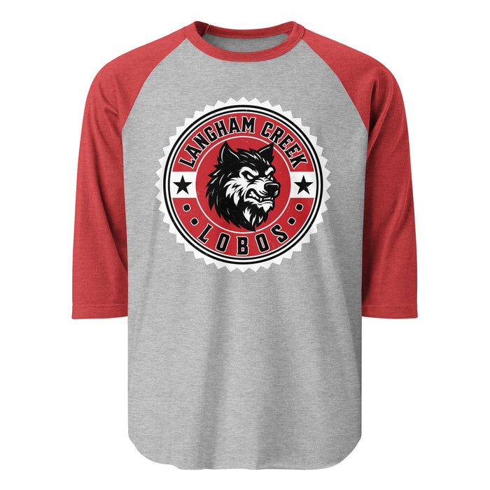 Langham Creek High School Lobos Unisex 3/4 sleeve Raglan T-shirt 203