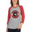 Woman wearing Langham Creek High School Lobos Unisex 3/4 sleeve Raglan T-shirt 203