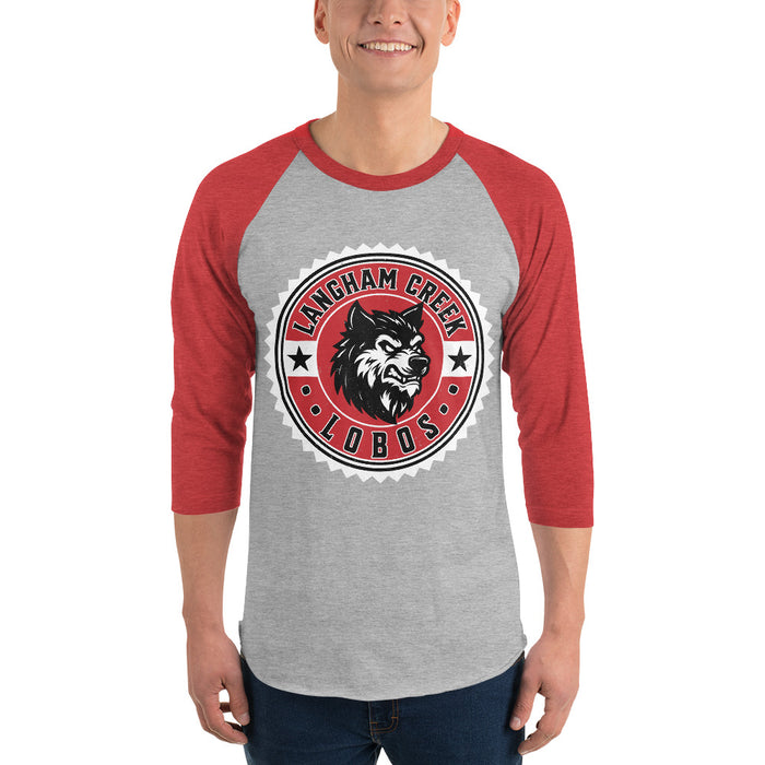 Langham Creek High School Lobos Unisex 3/4 sleeve Raglan T-shirt 203