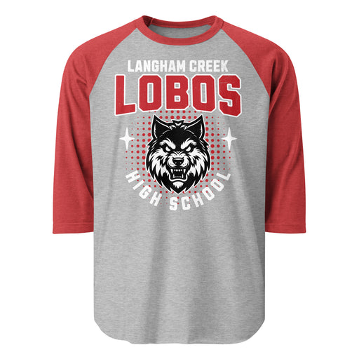 Langham Creek High School Lobos Unisex 3/4 sleeve Raglan T-shirt 204