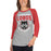 Woman wearing Langham Creek High School Lobos Unisex 3/4 sleeve Raglan T-shirt 204