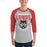 Man wearing Langham Creek High School Lobos Unisex 3/4 sleeve Raglan T-shirt 204