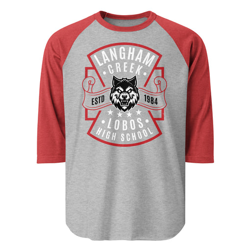 Langham Creek High School Lobos Unisex 3/4 sleeve Raglan T-shirt 207