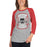 Woman wearing Langham Creek High School Lobos Unisex 3/4 sleeve Raglan T-shirt 207