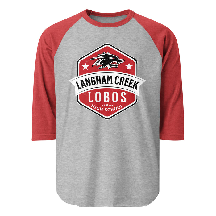 Langham Creek High School Lobos Unisex 3/4 sleeve Raglan T-shirt 209