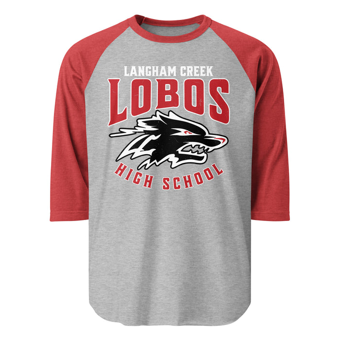 Langham Creek High School Lobos Unisex 3/4 sleeve Raglan T-shirt 213