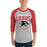 Man wearing Langham Creek High School Lobos Unisex 3/4 sleeve Raglan T-shirt 213