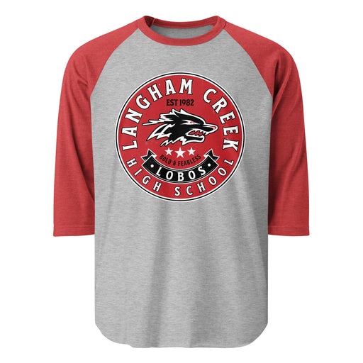 Langham Creek High School Lobos Unisex 3/4 sleeve Raglan T-shirt 215