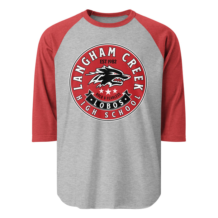 Langham Creek High School Lobos Unisex 3/4 sleeve Raglan T-shirt 215