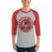 Man wearing Langham Creek High School Lobos Unisex 3/4 sleeve Raglan T-shirt 215