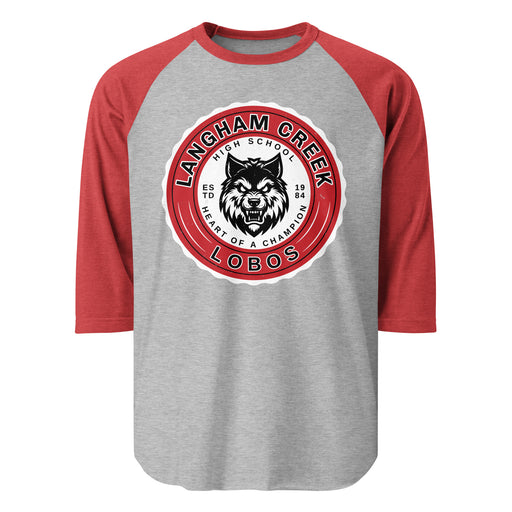 Langham Creek High School Lobos Unisex 3/4 sleeve Raglan T-shirt 216